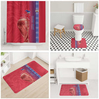 Custom Afro-Haiti Football Bathroom Set 2026 Grenadye Alaso Red Version - Wonder Print Shop