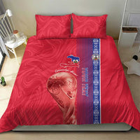 Custom Afro-Haiti Football Bedding Set 2026 Grenadye Alaso Red Version - Wonder Print Shop