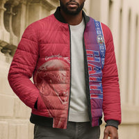 Custom Afro-Haiti Football Bomber Puffer Jacket 2026 Grenadye Alaso Red Version - Wonder Print Shop