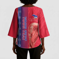 Custom Afro-Haiti Football Kimono Sleeve Blouse 2026 Grenadye Alaso Red Version - Wonder Print Shop