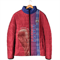 Custom Afro-Haiti Football Padded Jacket 2026 Grenadye Alaso Red Version - Wonder Print Shop