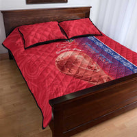 Custom Afro-Haiti Football Quilt Bed Set 2026 Grenadye Alaso Red Version - Wonder Print Shop