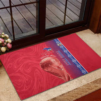Custom Afro-Haiti Football Rubber Doormat 2026 Grenadye Alaso Red Version - Wonder Print Shop