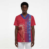 Custom Afro-Haiti Football Scrub Top 2026 Grenadye Alaso Red Version - Wonder Print Shop