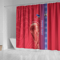 Custom Afro-Haiti Football Shower Curtain 2026 Grenadye Alaso Red Version - Wonder Print Shop