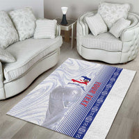 Custom Afro-Haiti Football Area Rug 2026 Grenadye Alaso White Version - Wonder Print Shop