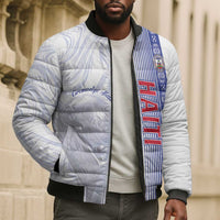 Custom Afro-Haiti Football Bomber Puffer Jacket 2026 Grenadye Alaso White Version - Wonder Print Shop
