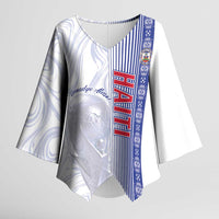 Custom Afro-Haiti Football Kimono Sleeve Blouse 2026 Grenadye Alaso White Version - Wonder Print Shop
