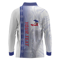 Custom Afro-Haiti Football Long Sleeve Polo Shirt 2026 Grenadye Alaso White Version - Wonder Print Shop