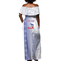 Custom Afro-Haiti Football Off Shoulder Maxi Dress 2026 Grenadye Alaso White Version - Wonder Print Shop