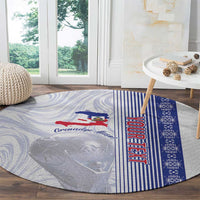 Custom Afro-Haiti Football Round Carpet 2026 Grenadye Alaso White Version - Wonder Print Shop