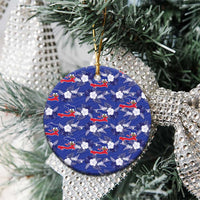 Afro-Haitians Ceramic Ornament Ayiti Map and Rose Kayenn Tropical Style - Wonder Print Shop