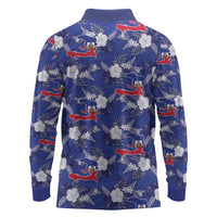 Afro-Haitians Long Sleeve Polo Shirt Ayiti Map and Rose Kayenn Tropical Style - Wonder Print Shop