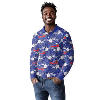 Afro-Haitians Long Sleeve Polo Shirt Ayiti Map and Rose Kayenn Tropical Style - Wonder Print Shop