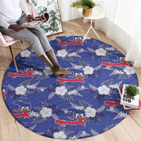 Afro-Haitians Round Carpet Ayiti Map and Rose Kayenn Tropical Style - Wonder Print Shop