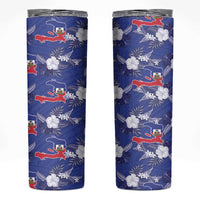 Afro-Haitians Skinny Tumbler Ayiti Map and Rose Kayenn Tropical Style - Wonder Print Shop