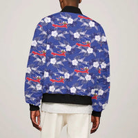 Afro-Haitians Sleeve Zip Bomber Jacket Ayiti Map and Rose Kayenn Tropical Style - Wonder Print Shop