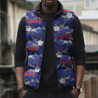Afro-Haitians Sleeveless Puffer Jacket Ayiti Map and Rose Kayenn Tropical Style - Wonder Print Shop