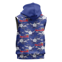 Afro-Haitians Sleeveless Zip Hoodie Ayiti Map and Rose Kayenn Tropical Style - Wonder Print Shop
