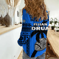 Fiji Rugby Women Casual Shirt Fijian Drua Super Polynesian Special Tapa Pattern - Wonder Print Shop