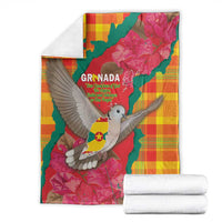 Grenada Independence Day Blanket Tropical Dove Bougainvillea Madras Pattern