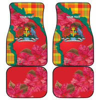 Grenada Independence Day Personalized Car Mats Tropical Dove Bougainvillea Madras Pattern