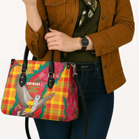 Grenada Independence Day Leather Bag Tropical Dove Bougainvillea Madras Pattern