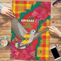 Grenada Independence Day Puzzle Tropical Dove Bougainvillea Madras Pattern