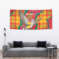 Grenada Independence Day Tapestry Tropical Dove Bougainvillea Madras Pattern