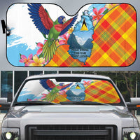 Saint Lucia Independence Day Auto Sun Shade Saint Lucian Map Pitons Madras Pattern