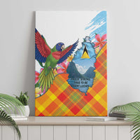 Saint Lucia Independence Day Canvas Wall Art Saint Lucian Map Pitons Madras Pattern