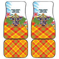 Saint Lucia Independence Day Car Mats Saint Lucian Map Pitons Madras Pattern