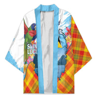 Saint Lucia Independence Day Kimono Saint Lucian Map Pitons Madras Pattern