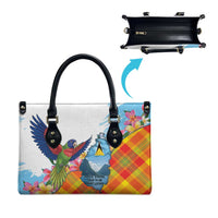 Saint Lucia Independence Day Leather Bag Saint Lucian Map Pitons Madras Pattern