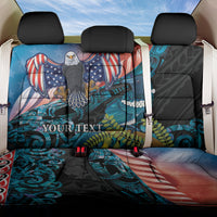 Personalised United States And New Zealand Back Car Seat Cover USA Eagle With Kowhai Aotearoa Tui Bird - Wonder Print Shop