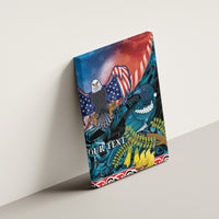 Personalised United States And New Zealand Canvas Wall Art USA Eagle With Kowhai Aotearoa Tui Bird - Wonder Print Shop