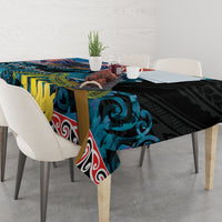 Personalised United States And New Zealand Tablecloth USA Eagle With Kowhai Aotearoa Tui Bird - Wonder Print Shop
