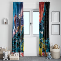 Personalised United States And New Zealand Window Curtain USA Eagle With Kowhai Aotearoa Tui Bird - Wonder Print Shop