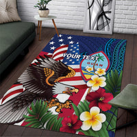 Personalised United States And Guam Area Rug USA Eagle With Guahan Seal Tropical Vibes - Wonder Print Shop