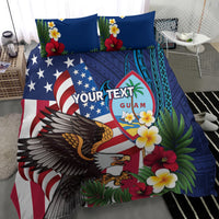 Personalised United States And Guam Bedding Set USA Eagle With Guahan Seal Tropical Vibes - Wonder Print Shop