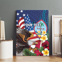 Personalised United States And Guam Canvas Wall Art USA Eagle With Guahan Seal Tropical Vibes - Wonder Print Shop