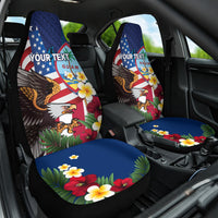 Personalised United States And Guam Car Seat Cover USA Eagle With Guahan Seal Tropical Vibes - Wonder Print Shop