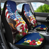 Personalised United States And Guam Car Seat Cover USA Eagle With Guahan Seal Tropical Vibes - Wonder Print Shop