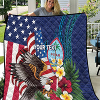 Personalised United States And Guam Quilt USA Eagle With Guahan Seal Tropical Vibes - Wonder Print Shop