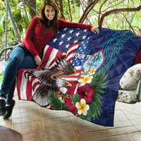 Personalised United States And Guam Quilt USA Eagle With Guahan Seal Tropical Vibes - Wonder Print Shop