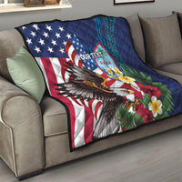 Personalised United States And Guam Quilt USA Eagle With Guahan Seal Tropical Vibes - Wonder Print Shop