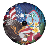 Personalised United States And Guam Spare Tire Cover USA Eagle With Guahan Seal Tropical Vibes - Wonder Print Shop
