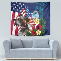 Personalised United States And Guam Tapestry USA Eagle With Guahan Seal Tropical Vibes - Wonder Print Shop