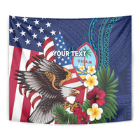 Personalised United States And Guam Tapestry USA Eagle With Guahan Seal Tropical Vibes - Wonder Print Shop