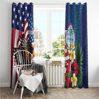 Personalised United States And Guam Window Curtain USA Eagle With Guahan Seal Tropical Vibes - Wonder Print Shop